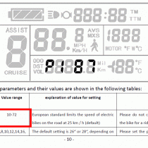 FAQ: Advanced settings of the EVBike WheelKit parameters