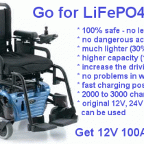 LiFePO4 is ideal for the Electric Wheelchairs power supply!