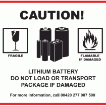 Lithium Battery Transportation Warning Label