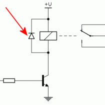 Reversed diode for relay coils