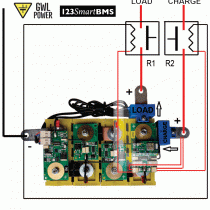 Wiring connection of the high-power relays for BMS123 Smart