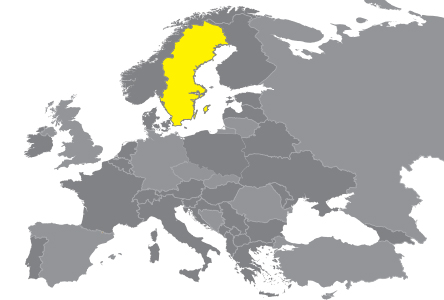 Europe map of Sweden