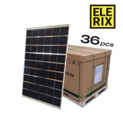 ELERIX Solar panel transparent Dual Glass 300Wp 54 cells, pallet 36pcs 