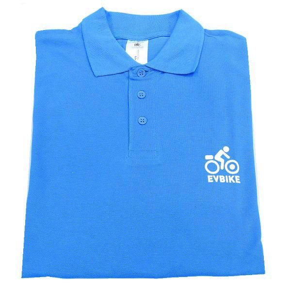 Men&#039;s T-shirt EVBIKE, POLO, blue, size L 