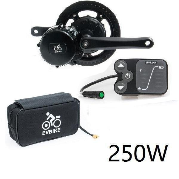 Central axis system 250W, 36V, display E12, battery 13Ah bag type - EVBIKE 