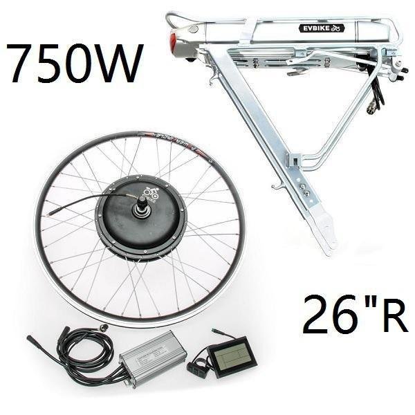 Set motor with rim 26" Rear drive with battery 48V/9Ah to rack 