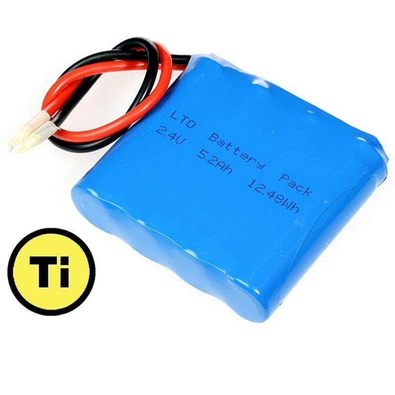 LTO1865 Rechargeable Battery: 2.4V 5200 mAh (Lithium Titanate) 