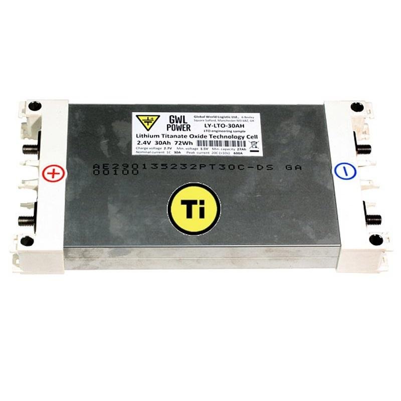Lithium Titanate Oxid Battery Cell  - LTO 2.4V 30AH 