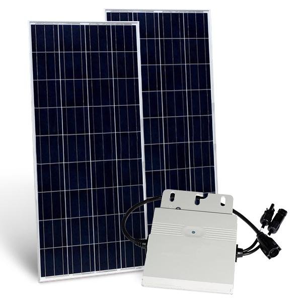 GridFree: Kit of 2pcs of solar panel 150Wp + Microinverter 230V/248W 