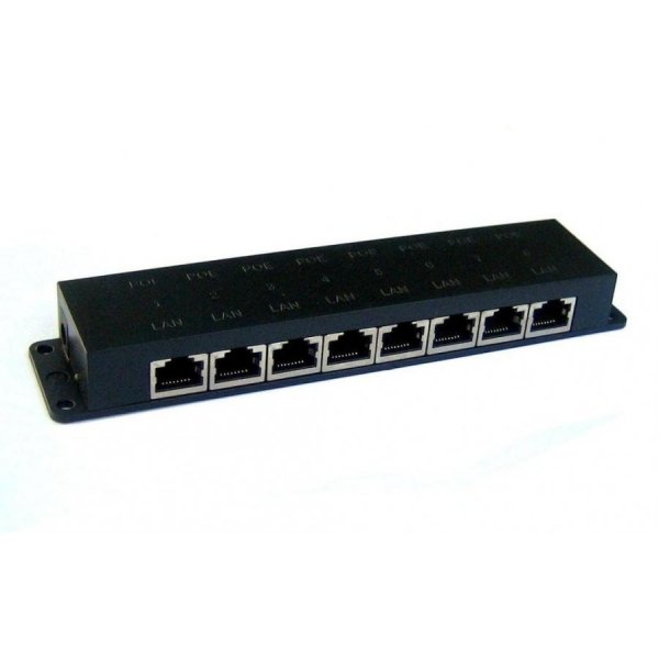 8-port passive POE injector panel with case 