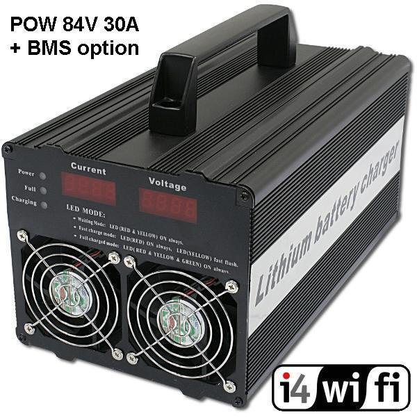 Charger 84V/30A for LiFePO4 / LiFeYPO4 + BMS con. - SALE! 