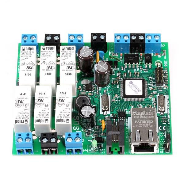 Monitoring module SDS MICRO LIGHT IO6 R6, 6x relay 12V, 3x OPTO Input 