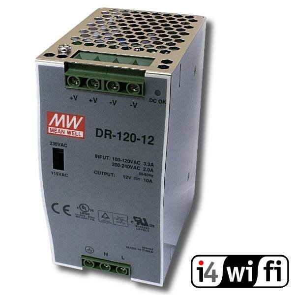DIN power supply 12 V, 10 A (120 W / switching) CE 