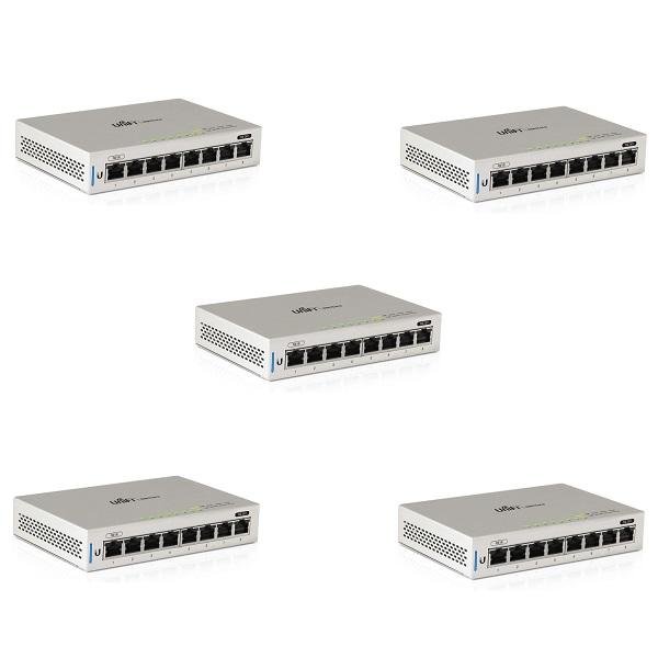 UniFi Switch - 8x Gbit LAN, 1x PoE In, 1x PoE Out, 5-pack 