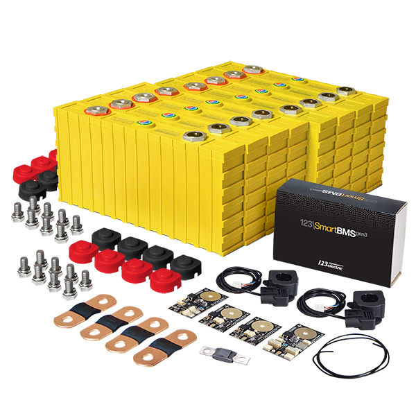 LiFePO4 12V, 1.56kWh LiFeYPO4 lithium battery set with 130Ah cells, BMS mobile monitoring Winston 